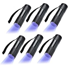 6 Pack UV Blacklight 9 LED Flashlight Torch Light Outdoors Etc (6 Pack)