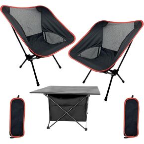 Camping Chair Set with Table Roll-up Picnic Backpacking Camping Table Chair Set with Multi Packet Storage Bag for Family Hiking Picnics and Beach Trips in Kuwait