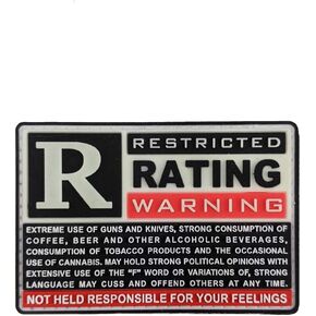 PVC Patch - R-Rated Warning - 2"x3"