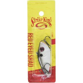 Strike King (REYESD38-511) Red Eye Shad Fishing Lure, Lipless Crankbait, Free-Floating Internal Rattles, 3D Eyes, Premium Size 4 Treble Hooks, 3/8-Ounce, Sinking, Gizzard Shad