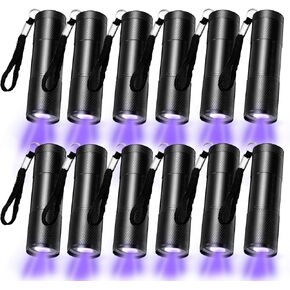 12 Pieces UV Blacklight Flashlights Purple Light , LED Light, Handheld, Mini Light Torch Detector, Portable UV Flashlight Torch for Pets Stains Urine for Dog/Cat, Dry Stains,Resin Curing,Bed Bug