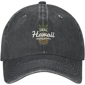 Funny Pineapple Hawaii Vintage Distressed Adjustable Washed Denim Mens Dad Trucker Hat Baseball Ball Cap for Men