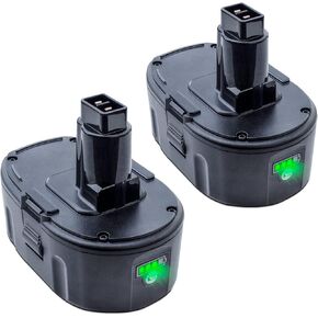 DTK 2Pack 6.5Ah Lithium-Ion Battery Replacement for Dewalt 18V XRP Ni-Cad DC9096 DC9098 DC9099 DE9039 DE9095 DE9096 DE9098 DW9095 DW9096 DW9098 DE9503