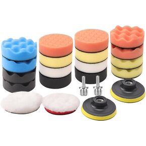 Polishing Pad, ZFE 50pcs 3 inch/80 mm Sponge Buffing Pads, Foam Polishing Pad Kit for Car Sanding, Polishing and Waxing