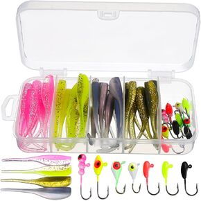 Milisten 40 Pcs Soft Bait Fishing Kit Suits for Men Fishing Lures for Kid Fishing Lures for Saltwater Fishing Gear Kit Fake Bait Net Bag Kids Live Bait Hook Two-Color