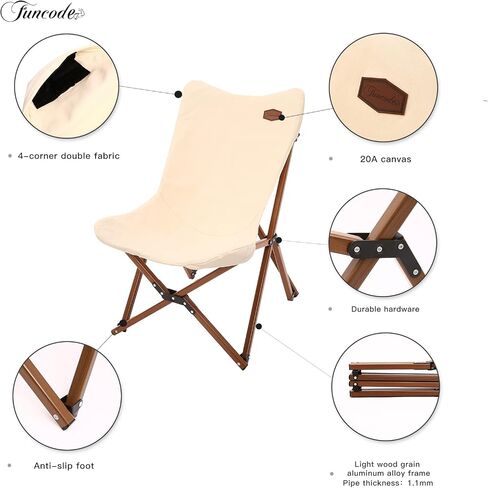 Funcode Portable Folding Camping Chair with Carry Bag for Camping,Beach,Picnic,Garden,Patio(BLACK01). in Saudi Arabia