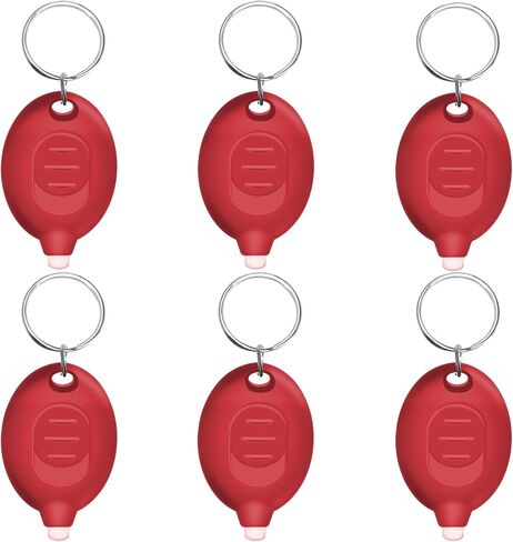 Mini LED Red Light Keychain Flashlight, Small Keychain Flashlight 12 Lumen Portable Pocket Flashlight, Ultra Bright Micro LED Flashlight Red Light Flashlight with Red Shell (6PCS) in Saudi Arabia
