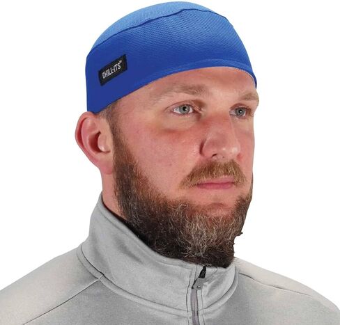 Ergodyne Chill Its 6630 Skull Cap, Lined with Terry Cloth Sweatband, Sweat Wicking, Blue in Saudi Arabia