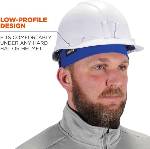 Ergodyne Chill Its 6630 Skull Cap, Lined with Terry Cloth Sweatband, Sweat Wicking, Blue in Saudi Arabia