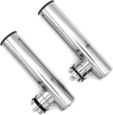 Set of 2 316 Stainless Steel Fishing Rod Holders Clamp On Rails Mounting 19-25mm Rail Mounted Marine Grade for Boat Yacht in Saudi Arabia