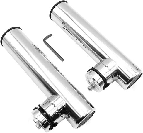 Set of 2 316 Stainless Steel Fishing Rod Holders Clamp On Rails Mounting 19-25mm Rail Mounted Marine Grade for Boat Yacht in Saudi Arabia