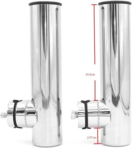 Set of 2 316 Stainless Steel Fishing Rod Holders Clamp On Rails Mounting 19-25mm Rail Mounted Marine Grade for Boat Yacht in Saudi Arabia