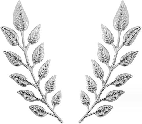 Gentlemen Suit Gold Brooches Simple Elegant 1 Pair Elegant Wheat Leaf Suit Clip Collar Pin Brooch Unisex in Kuwait