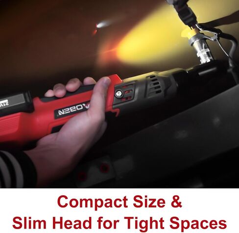 AOBEN Extended Cordless Ratchet Wrench Kit, 4.7" Long Reach 3/8" ratchet,40 Ft-lbs Electric Power Ratchet Set with Variable Speed Trigger,2 Packs 2000mAh Lithium-Ion Battery And Charger,8 Sockets in Saudi Arabia