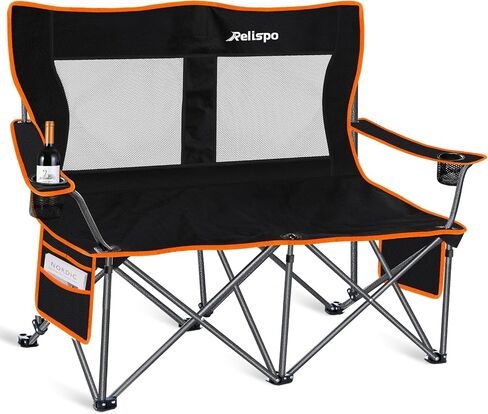 Camping Chairs Oversized Camping Chair Portable Lawn Chair Double Camping Chair for Adults Heavy Duty Folding Chair Support 700LBS with Big Side Organizer Pockets for Camping/Car Trunk/Beach/Campfires in Saudi Arabia