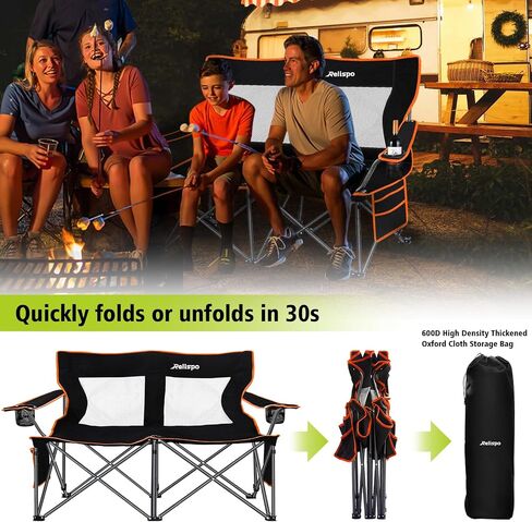 Camping Chairs Oversized Camping Chair Portable Lawn Chair Double Camping Chair for Adults Heavy Duty Folding Chair Support 700LBS with Big Side Organizer Pockets for Camping/Car Trunk/Beach/Campfires in Saudi Arabia