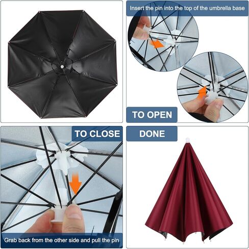 قبعة مظلة باتيكيل، مقاس 68.58 سم، قبعات مظلة لصيد الأسماك بدون استخدام اليدين، عصابة رأس مرنة قابلة للطي، قبعة مطر للشمس للتخييم والبستنة والتنزه سيرًا على الأقدام والزراعة والشاطئ in Kuwait