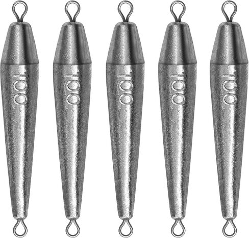 THKFISH Fishing Weights，Inline Trolling Sinkers Fishing Weights Sinkers Double Ringed One Piece Wire Lead Fishing Weights,Torpedo Sinkers Saltwater Freshwater 1oz-3.5oz in Saudi Arabia