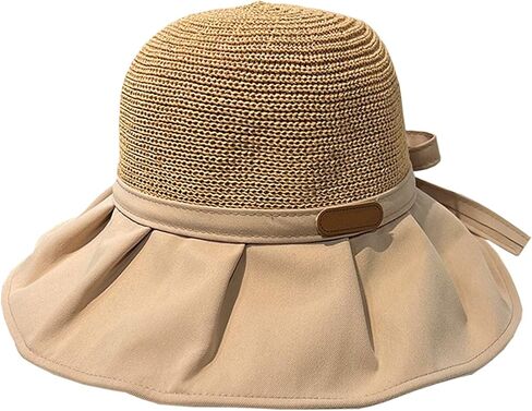 BAPPKON Women's Sun hat Sun Protection hat Women's Beach hat Wide Eaves Straw hat Foldable Sun hat in Saudi Arabia