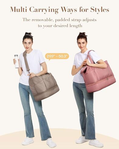 Missnine Expandable Weekender Bag for Women, Travel Duffel Bag, 50L Carry on Overnight Bag with Shoes Compartment for Travel, Gym, Labor and Delivery, Mom Hospital Bags in Kuwait