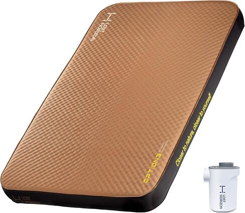 LOSTHORIZON 4.5" Thick Self Inflating Sleeping Pad with Solid Foam, Camping Mattress with Air Pump, Portable Roll Up Bed, Inflatable Outdoor Mat for Rooftop Tent Car Truck Van, Double in Saudi Arabia