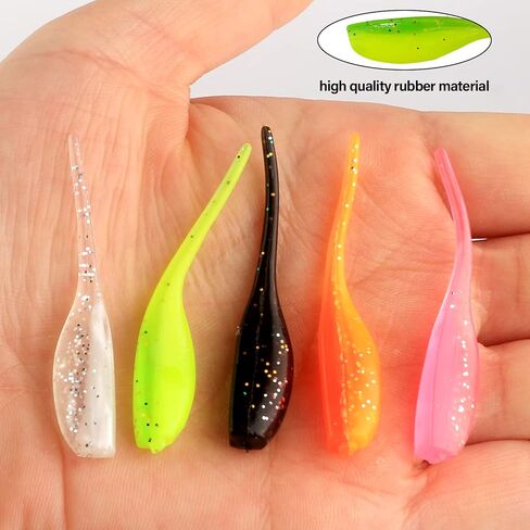 75pcs الكرابي السحر تهزهز رؤساء عدة، لينة السحر الصيد الصيد تهزهز رئيس تلاعب هوك الصيد الطعم البلاستيك السحر لباس سمك السلمون المرقط المياه المالحة الصيد في المياه العذبة in Kuwait