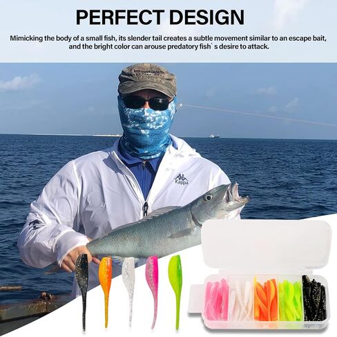 75pcs الكرابي السحر تهزهز رؤساء عدة، لينة السحر الصيد الصيد تهزهز رئيس تلاعب هوك الصيد الطعم البلاستيك السحر لباس سمك السلمون المرقط المياه المالحة الصيد في المياه العذبة in Kuwait