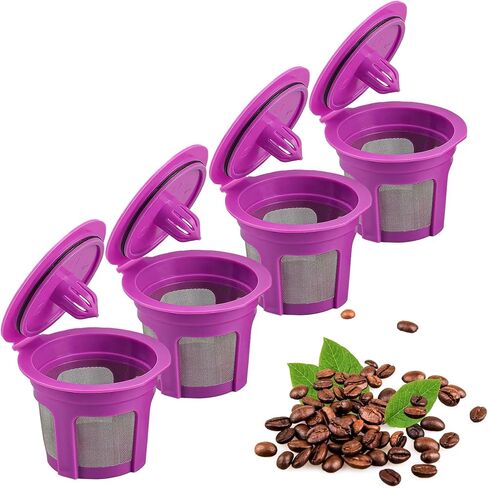 4 Pack Reusable K Cups with 600 Count Paper Coffee Filters, Compatible with Keurig Coffee Maker 2.0 & 1.0, Reusable Coffee Pods Filter 4 Pack & 600 Counts Disposable coffee filters in Kuwait