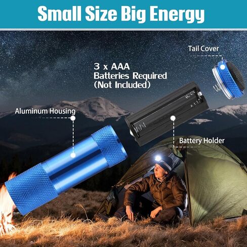 48 Pcs Mini Flashlights Bulk, Bright Aluminum Handheld Flash Light with Lanyard, Small LED Flashlights for Kids Night Reading Emergency Hurricane Camping Hiking Party Favors(Classic Color) in Saudi Arabia