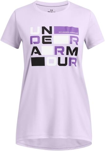 Under Armour Girls' Tech Block Logo Short Sleeve T Shirt in Kuwait