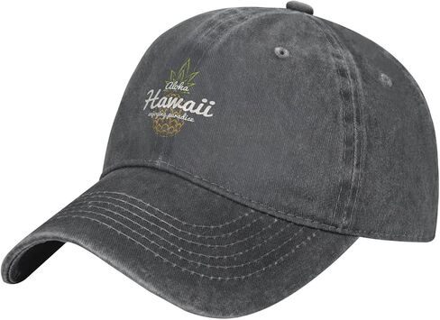 Funny Pineapple Hawaii Vintage Distressed Adjustable Washed Denim Mens Dad Trucker Hat Baseball Ball Cap for Men in Kuwait