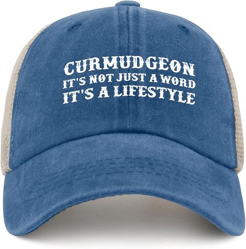 Curmudgeon Its Not Just A Word Its A Lifestyle Hat Trucker Hat Men Trendy Mesh Hat for Fall in Saudi Arabia