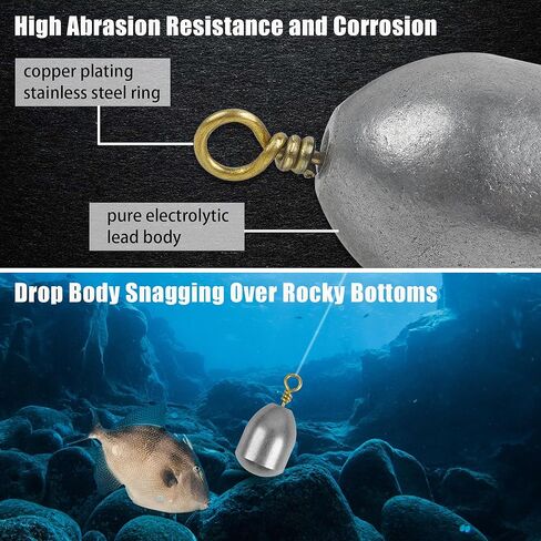 Fishing Weight Sinker,21pcs/50pcs Iron Weights Kit Assorted Size Bass Casting Sinker with Ring Water Drop Weight for Freshwater Saltwater Fishing in Kuwait