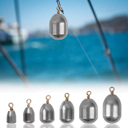Fishing Weight Sinker,21pcs/50pcs Iron Weights Kit Assorted Size Bass Casting Sinker with Ring Water Drop Weight for Freshwater Saltwater Fishing in Kuwait