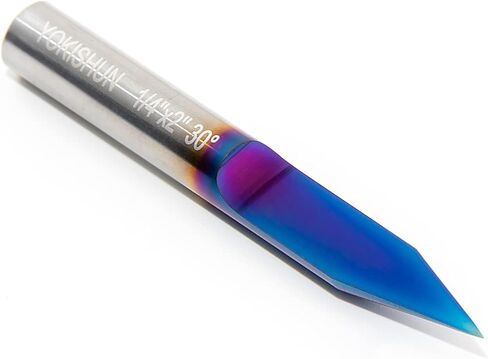 CNC V Bit 15 Degree Engraving Bit 0.005 Tip 1/4 Shank with Nano Blue Coat Solid Carbide V Groove Router Bit for Signmaking Carving in Saudi Arabia