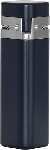 Palió Treo Triple Jet Flame Butane Torch Lighter for Cigars, Navy Blue | Wind Resistant, Oversized Refillable Fuel Tank, Adjustable Flame, Easy Push Ignition, Flip-Top Lid, High Altitude Tested in Saudi Arabia