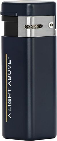 Palió Treo Triple Jet Flame Butane Torch Lighter for Cigars, Navy Blue | Wind Resistant, Oversized Refillable Fuel Tank, Adjustable Flame, Easy Push Ignition, Flip-Top Lid, High Altitude Tested in Saudi Arabia