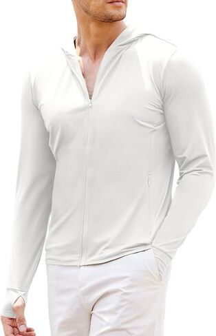 COOFANDY Men Full Zip UPF 50 Sun Protection Hoodie Jacket Long Sleeve Lightweight Breathable UV Shirts with Pockets in Kuwait