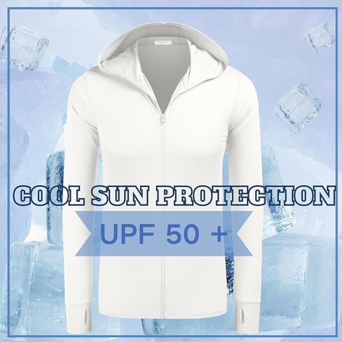 COOFANDY Men Full Zip UPF 50 Sun Protection Hoodie Jacket Long Sleeve Lightweight Breathable UV Shirts with Pockets in Kuwait