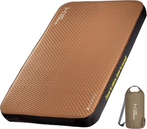 LOSTHORIZON 4.5" Thick Self Inflating Sleeping Pad with Solid Foam, Camping Mattress with Air Pump, Portable Roll Up Bed, Inflatable Outdoor Mat for Rooftop Tent Car Truck Van, Double in Saudi Arabia