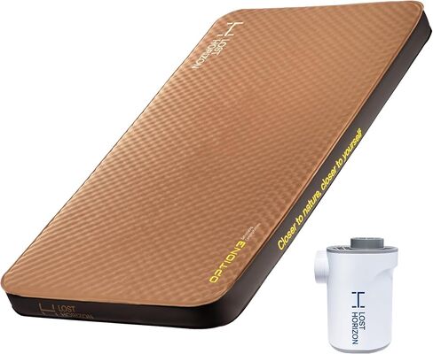 LOSTHORIZON 4.5" Thick Self Inflating Sleeping Pad with Solid Foam, Camping Mattress with Air Pump, Portable Roll Up Bed, Inflatable Outdoor Mat for Rooftop Tent Car Truck Van, Double in Saudi Arabia