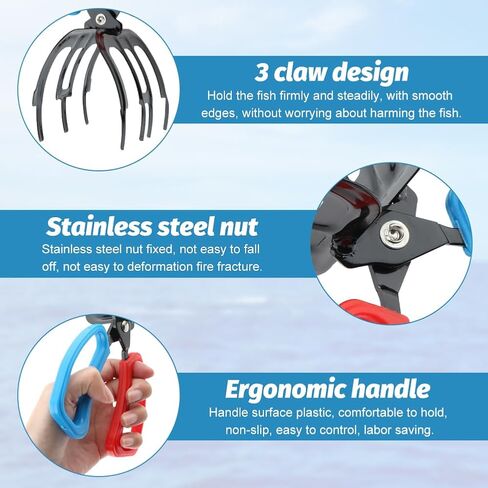 قابض السمك، 2024 ترقية جديدة 3 كماشة سمك مخلب، قابض سمك معدني متعدد الوظائف بثلاثة أسنان مشبك سمك لصيد الأسماك in Kuwait