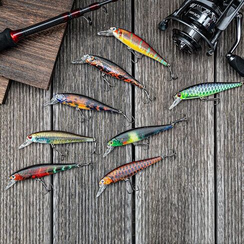 Goture أسماك الصيد السحر، Crankbaits الطعوم الصلبة مع صندوق معالجة، سريع / بطيء غرق أسماك أسماك المياه العذبة المياه المالحة، Topwater قلم رصاص الصيد السحر لسمك السلمون المرقط باس جثم الصيد Walleye الصيد in Saudi Arabia