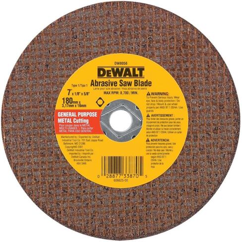 DEWALT DW8056 7-Inch Extended Performance Metal Abrasive Saw Blades in Saudi Arabia
