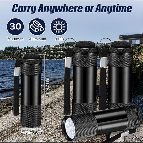 48 Pcs Mini Flashlights Bulk, Bright Aluminum Handheld Flash Light with Lanyard, Small LED Flashlights for Kids Night Reading Emergency Hurricane Camping Hiking Party Favors(Classic Color) in Saudi Arabia