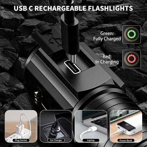 Wind&Moon Mini Flashlight Rechargeable,5000 Lumens Small Flashlights Powerful Pocket Flash Light with Clip,Magnetic EDC Flash-Light 5 Modes for Outdoor, Camping, Hiking, Emergency (2 Pack) in Saudi Arabia