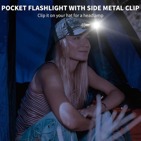 Wind&Moon Mini Flashlight Rechargeable,5000 Lumens Small Flashlights Powerful Pocket Flash Light with Clip,Magnetic EDC Flash-Light 5 Modes for Outdoor, Camping, Hiking, Emergency (2 Pack) in Saudi Arabia