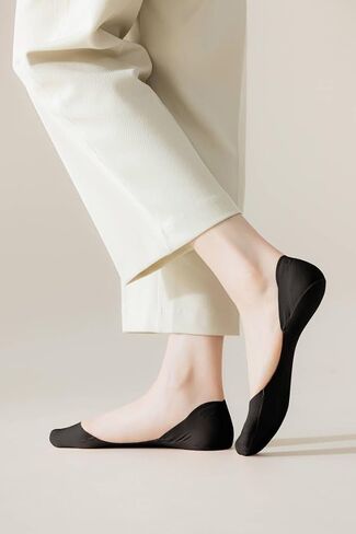 F Flammi No Show Socks Women Non-Slip Invisible Liner Socks Cotton for Flats Heels Pumps Lofers in Kuwait
