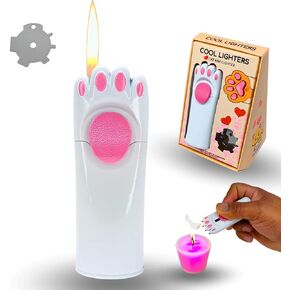Cat Paw Lighter - Cute Lighters for Women, Cat Gifts for Cat Lovers and Kawaii Accessories, ideal Cat Gifts for Women, Unique Lighters, Gas free, Funny Lighters, Cute Pink Lighter