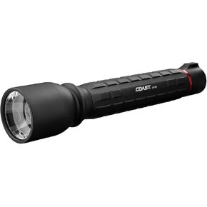 Coast XP18R 3650 Lumen USB-C Rechargeable-Dual Power LED Flashlight with Pure Beam Slide Focus and Top Grade Aluminum Build,Black, 30323